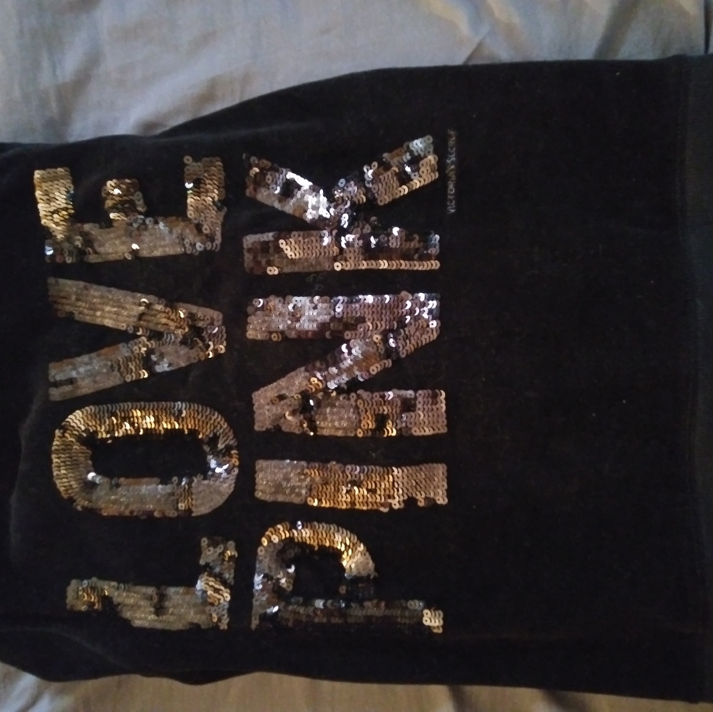Xs black velour vs pink full zip